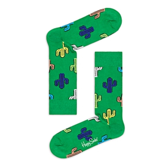 Happy Socks Men Cactus Crew Socks Green Fits Shoe Size 8-10 - Picture 1 of 1